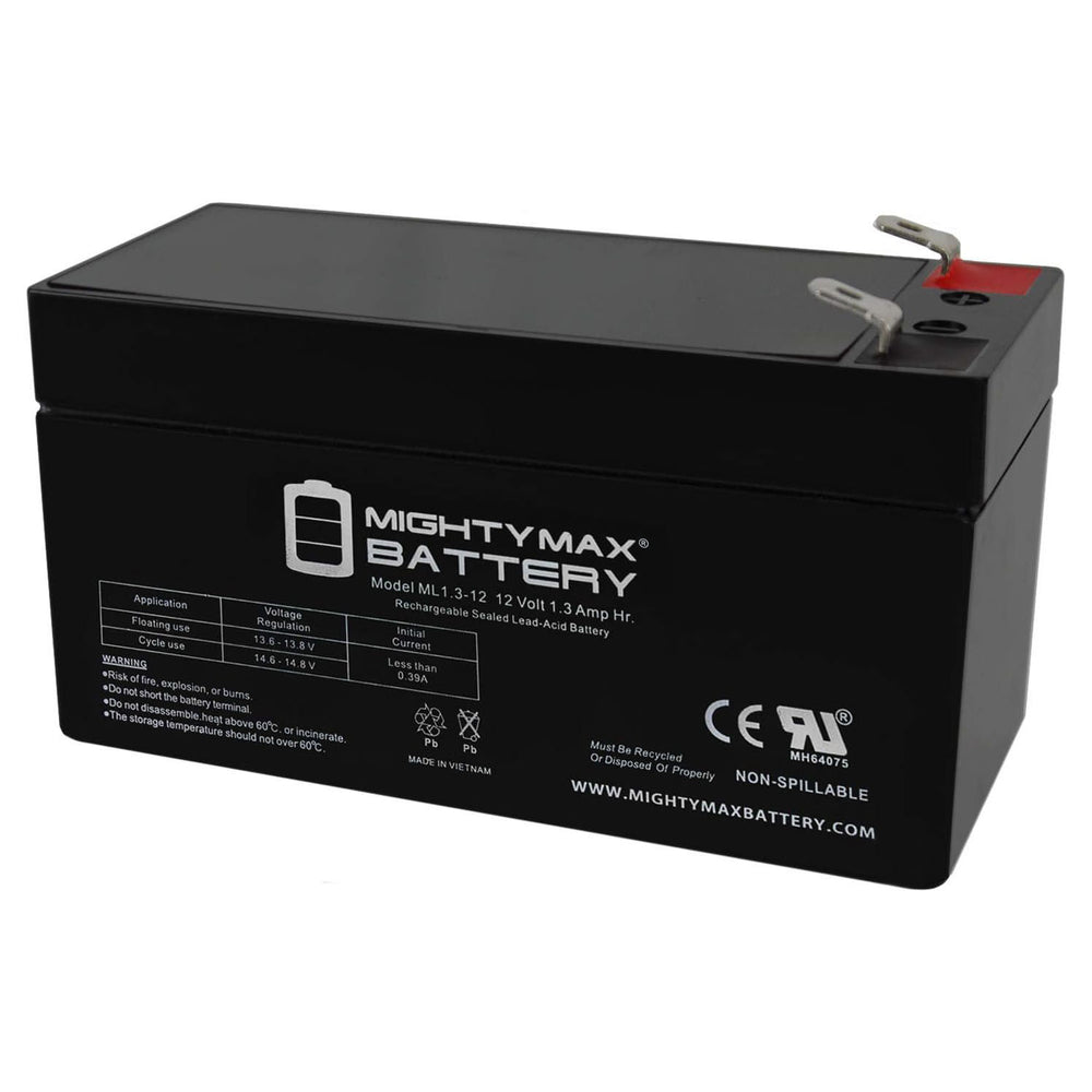Mighty Max ML1.3-12 12V 1.3Ah F1 Terminal Rechargeable SLA AGM Battery