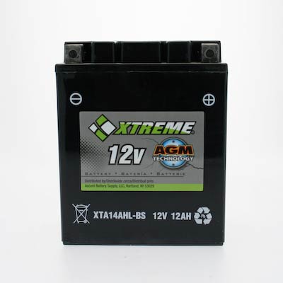 Xtreme 14AHL-BS 12V 12Ah 205CCA AGM Powersport Battery