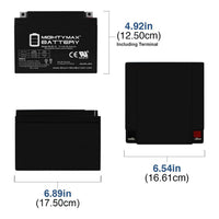 Mighty Max ML26-12 12V 26Ah T3 Terminal Rechargeable SLA AGM Battery