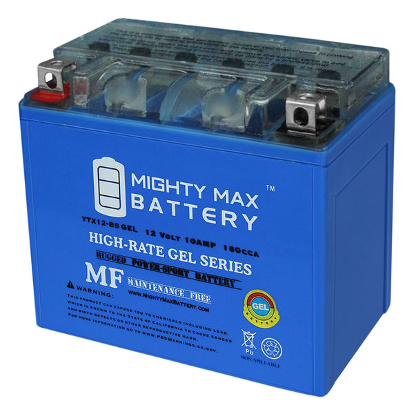 Mighty Max YTX12-BS GEL 12V 10Ah SLA AGM Motorcycle Battery