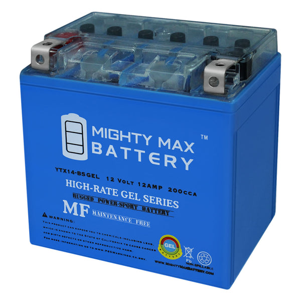 Mighty Max YTX14-BS GEL 12V 12Ah SLA AGM Motorcycle Battery