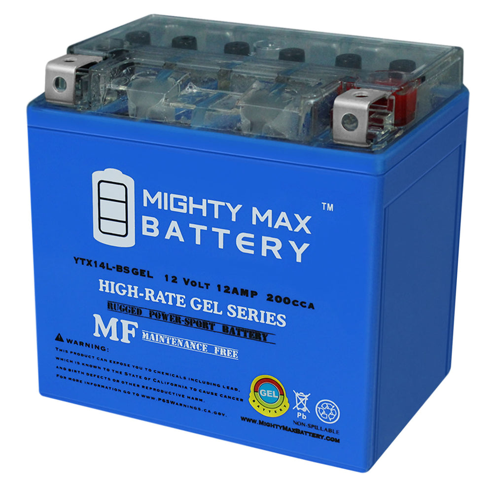 Mighty Max YTX14L-BS GEL 12V 12Ah SLA AGM Motorcycle Battery