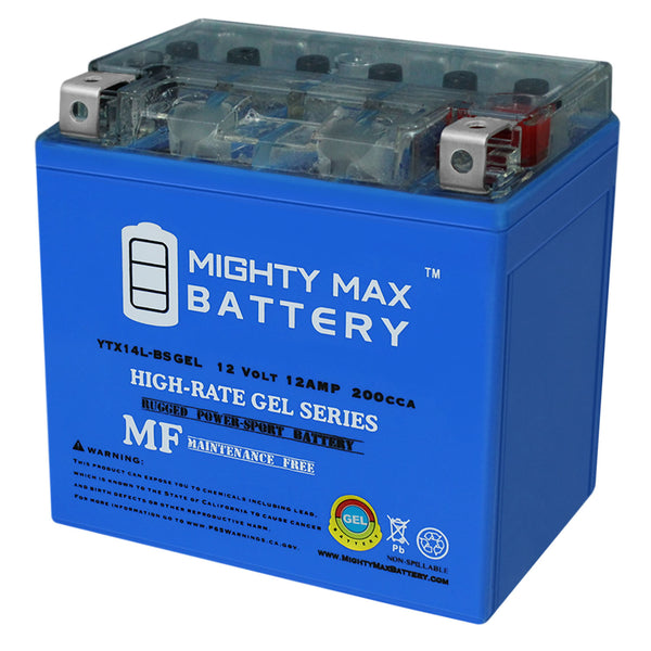 Mighty Max YTX14L-BS GEL 12V 12Ah SLA AGM Motorcycle Battery