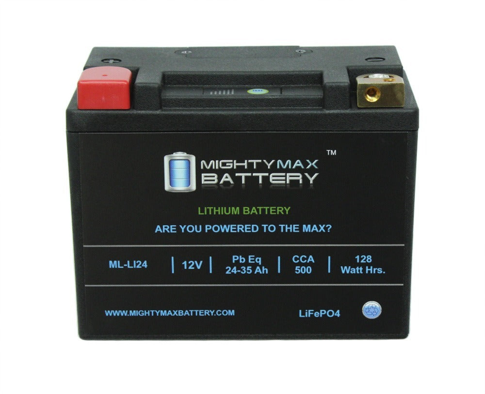 Mighty Max ML-LI24L 12V 24-35Ah 500 CCA LiFePO4 PowerSport Battery