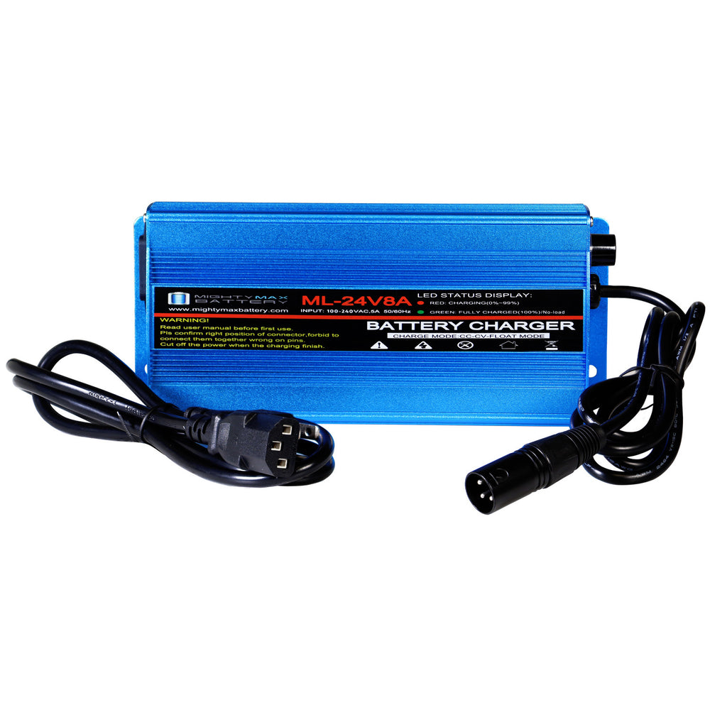 Mighty Max ML-24V8A 24 Volt 8 Amp Wheelchair Battery Charger and Maintainer