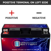 Mighty Max YT12B-4 12V 10Ah SLA AGM Motorcycle Battery