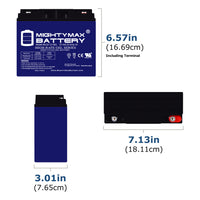 Mighty Max ML22-12GEL 12V 22Ah Internal Thread Terminal Rechargeable SLA AGM Battery