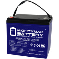 Mighty Max ML55-12GEL 12V 55Ah Internal Thread Terminal Rechargeable SLA AGM Battery