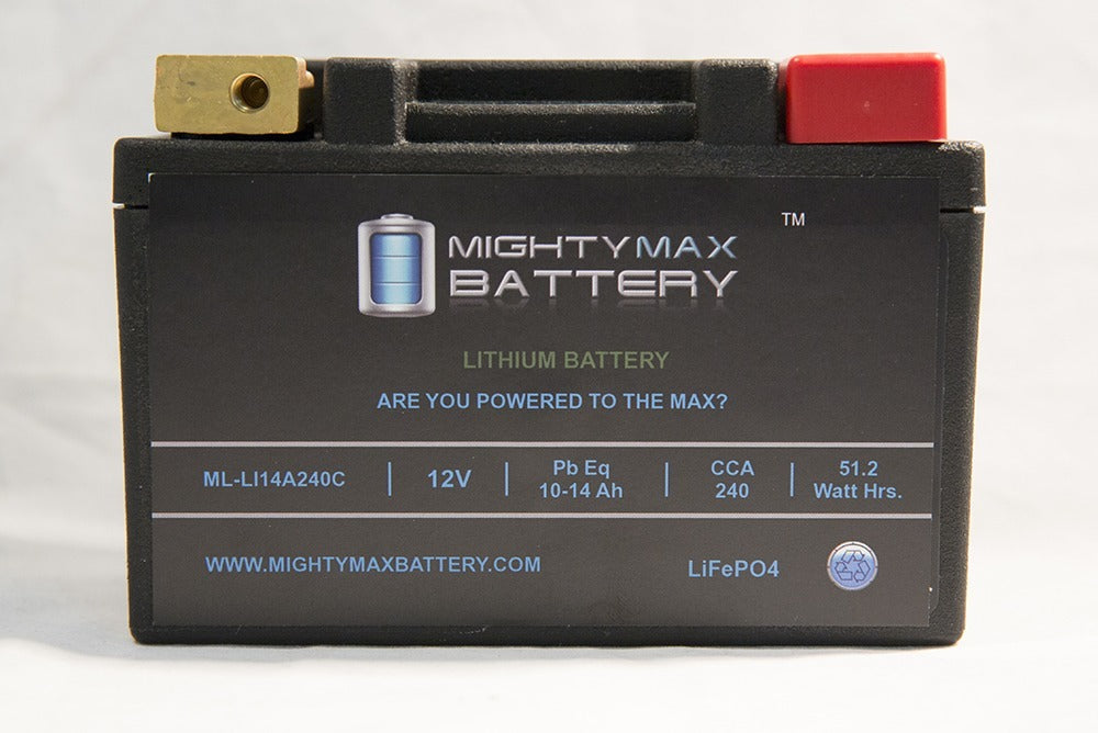 Mighty Max ML-LI14R 12V 10-14Ah 240 CCA LiFePO4 PowerSport Battery