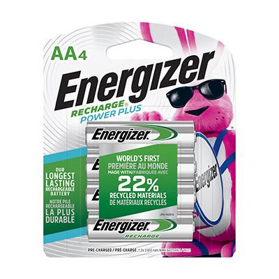 Energizer Recharge Power Plus AA Rechargeable Batteries - 4 Pack