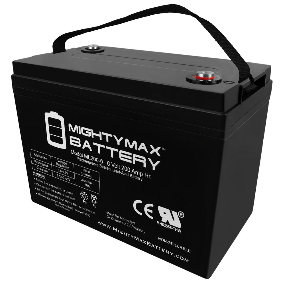 Mighty Max ML200-6 6V 200Ah Internal Thread Terminal Rechargeable SLA AGM Battery