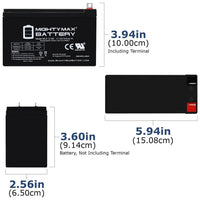 Mighty Max ML9-12NB 12V 9Ah Nut and Bolt Terminal Rechargeable SLA AGM Battery