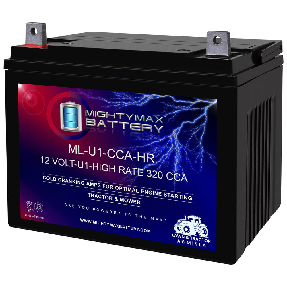 Mighty Max ML-U1-CCAHR 12V 320 CCA Nut and Bolt Terminal Rechargeable SLA AGM Battery