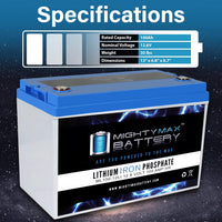 Mighty Max ML100-12LI 12V 100Ah LiFePO4 Deep Cycle Battery