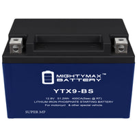 Mighty Max YTX9-BS 12.8V 8Ah LiFePO4 PowerSport Battery