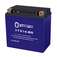 Mighty Max YTX14-BS 12.8V 12Ah LiFePO4 PowerSport Battery