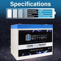 Mighty Max ML75-12LI 12V 75Ah LiFePO4 Deep Cycle Battery