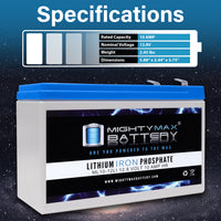 Mighty Max ML10-12LI 12V 10Ah LiFePO4 Deep Cycle Battery