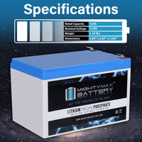 Mighty Max ML12-12LI 12V 12Ah LiFePO4 Deep Cycle Battery