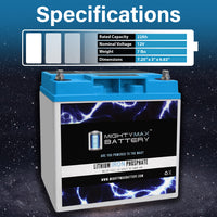 Mighty Max ML22-12LI 12V 22Ah LiFePO4 Deep Cycle Battery