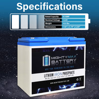 Mighty Max ML35-12LI 12V 35Ah LiFePO4 Deep Cycle Battery