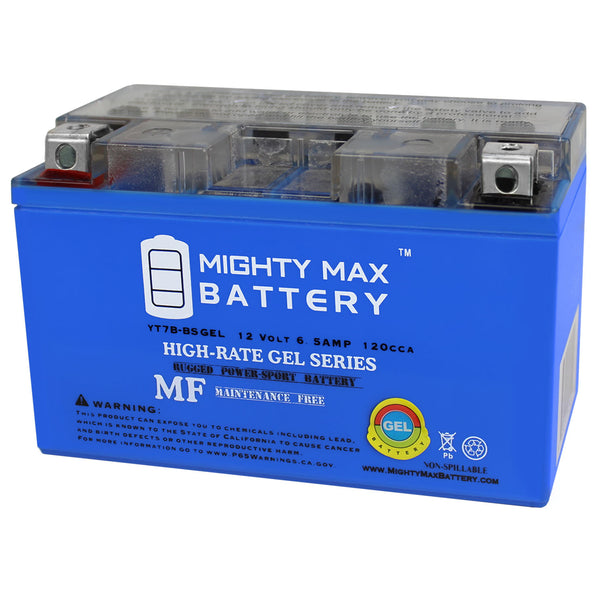 Mighty Max YT7B-BS GEL 12V 6.5Ah SLA AGM Motorcycle Battery