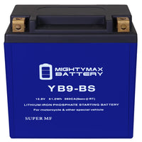 Mighty Max YB9-BS 12.8V 9Ah LiFePO4 PowerSport Battery