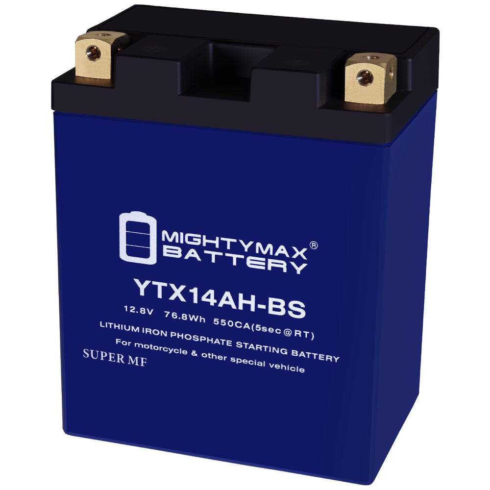 Mighty Max YTX14AH-BS 12.8V 12Ah LiFePO4 PowerSport Battery