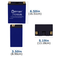 Mighty Max YTX14AH-BS 12.8V 12Ah LiFePO4 PowerSport Battery