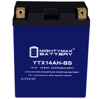 Mighty Max YTX14AH-BS 12.8V 12Ah LiFePO4 PowerSport Battery
