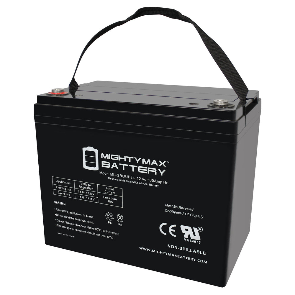 Mighty Max ML60-12 12V 60Ah Internal Thread Terminal Rechargeable SLA AGM Battery