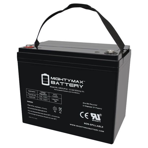 Mighty Max ML60-12 12V 60Ah Internal Thread Terminal Rechargeable SLA AGM Battery
