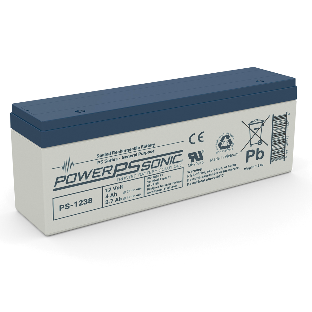 Power-Sonic PS-1238 12V 3.8Ah Rechargeable Sealed Lead Acid Battery