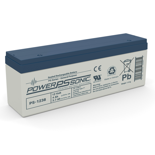 Power-Sonic PS-1238 12V 3.8Ah Rechargeable Sealed Lead Acid Battery