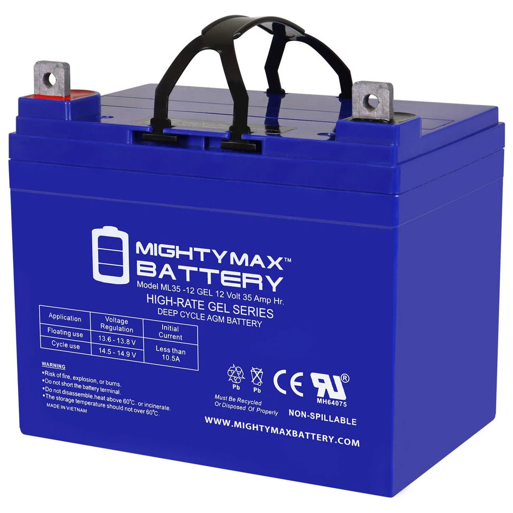 Mighty Max ML35-12GELNB 12V 35Ah NB Terminal Rechargeable SLA AGM Battery