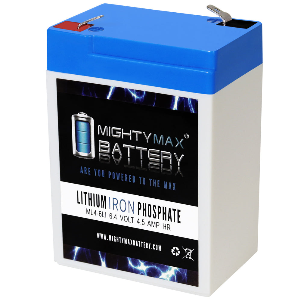 Mighty Max ML4-6LI 6.4V 4.5Ah LiFePO4 Deep Cycle Battery