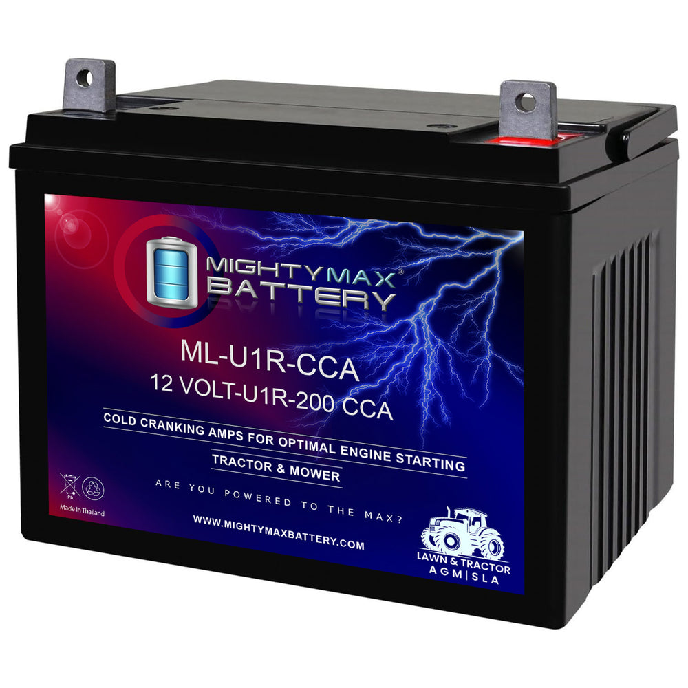 Mighty Max ML-U1R-CCA 12V 200 CCA Nut and Bolt Terminal Rechargeable SLA AGM Battery