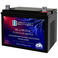Mighty Max ML-U1R-CCA 12V 200 CCA Nut and Bolt Terminal Rechargeable SLA AGM Battery