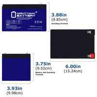 Mighty Max ML12-12GEL 12V 12Ah F2 Terminal Rechargeable SLA AGM Battery