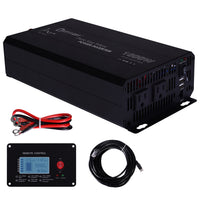 Mighty Max ML-1000PSW 1000 Watt 12V Pure Sine Wave Inverter with Wired LCD Remote Control