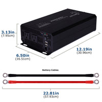 Mighty Max ML-1000PSW 1000 Watt 12V Pure Sine Wave Inverter with Wired LCD Remote Control