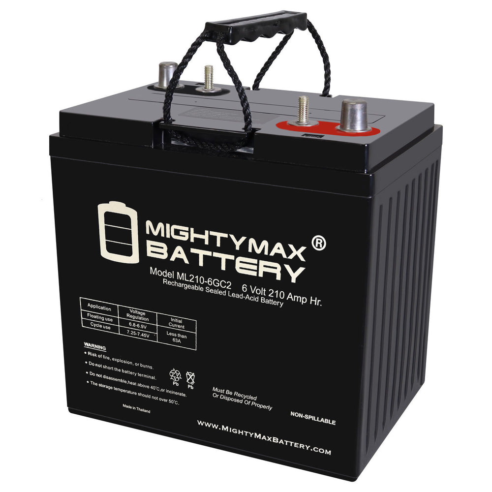 Mighty Max ML210-6GC2 6V 210Ah Dual Terminal Rechargeable SLA AGM Battery