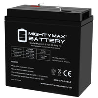Mighty Max ML36-6 6V 36Ah F2 Terminal Rechargeable SLA AGM Battery