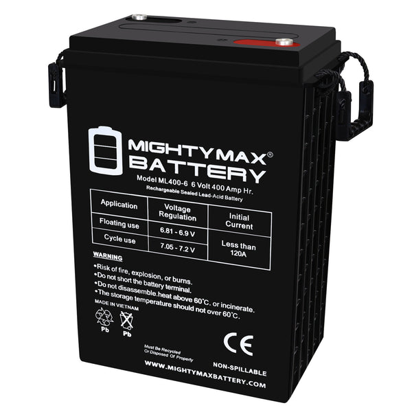 Mighty Max ML400-6 6V 400Ah Internal Thread Terminal Rechargeable SLA AGM Battery