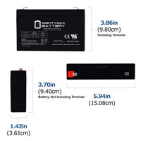 Mighty Max ML9-6 6V 9Ah F2 Terminal Rechargeable SLA AGM Battery
