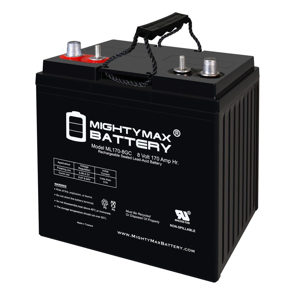 Mighty Max ML170-8GC 8V 170Ah Dual Terminal Rechargeable SLA AGM Battery