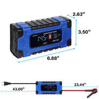 Mighty Max ML-12V10A 12V/24V 10 Amp Smart Battery Charger and Maintainer
