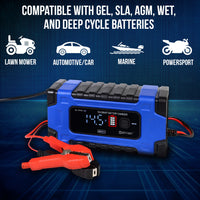 Mighty Max ML-12V10A 12V/24V 10 Amp Smart Battery Charger and Maintainer
