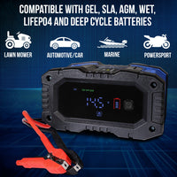 Mighty Max ML-12V10AP 12V/24V 10 Amp Smart Battery Charger and Maintainer