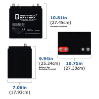 Mighty Max ML180-8GC 8V 180Ah Dual Terminal Rechargeable SLA AGM Battery